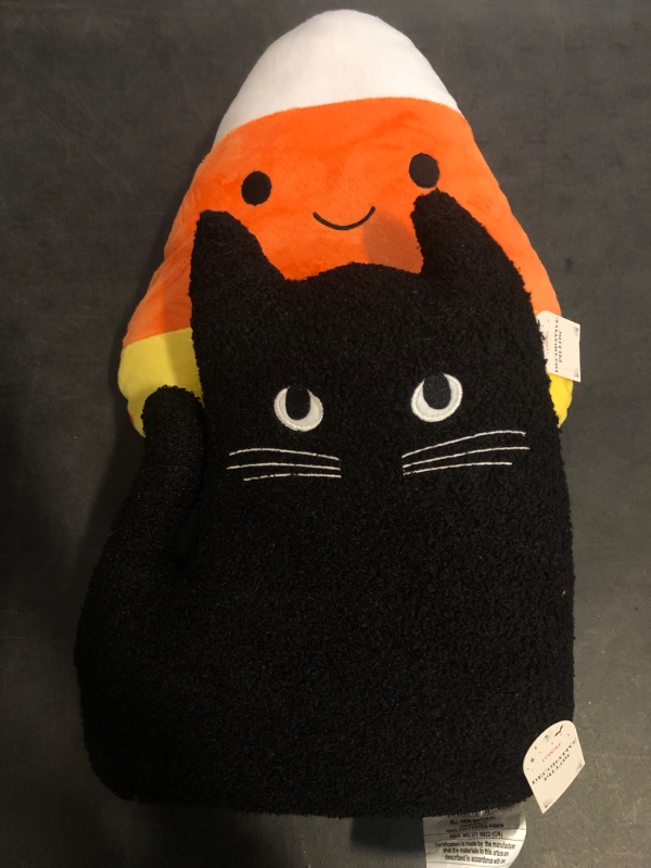 Photo 1 of 2 Hyde & EEK 13"x13" Halloween Candy and Black Cat Novelty Plush Pillows