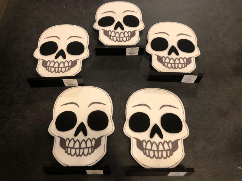 Photo 1 of 5 Hyde & EEK Felt Skull on Stand Halloween Decorative Figurine 