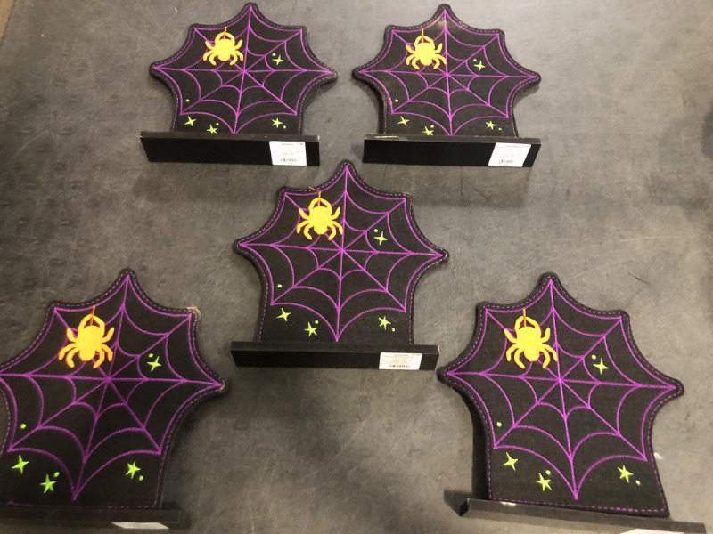 Photo 1 of 5 Hyde and EEK Felt Halloween Spiderweb on Stand Decorative Figurines 