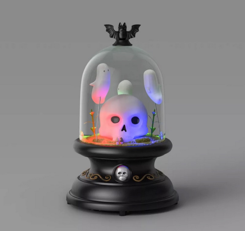 Photo 1 of Hyde & EEK Light Up Ghost and Skull Plastic Cloche Halloween Decorative Prop