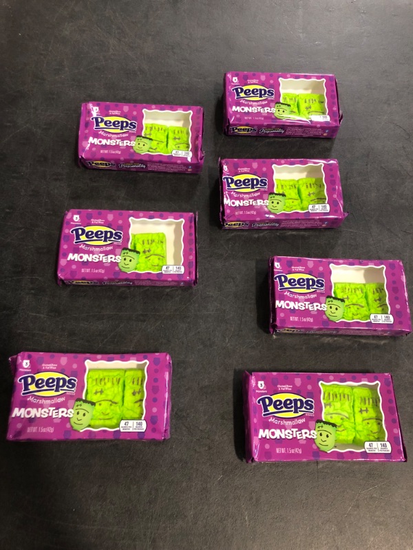 Photo 1 of Halloween Peeps Candy Bundle - 7 Pack of Marshmallow Peep's - Perfect Halloween Candy, Fall Candy, Trick Or Treat Candy - Monsters - 4.5 Ounces
