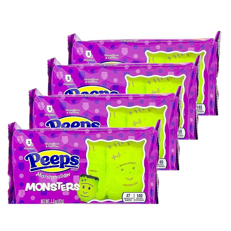Photo 1 of Halloween Peeps Candy Bundle - 7 Pack of Marshmallow Peep's - Perfect Halloween Candy, Fall Candy, Trick Or Treat Candy - Monsters - 4.5 Ounces