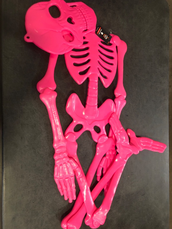 Photo 1 of 57" Hyde & EEK Neon Pink Skeleton Halloween Decor