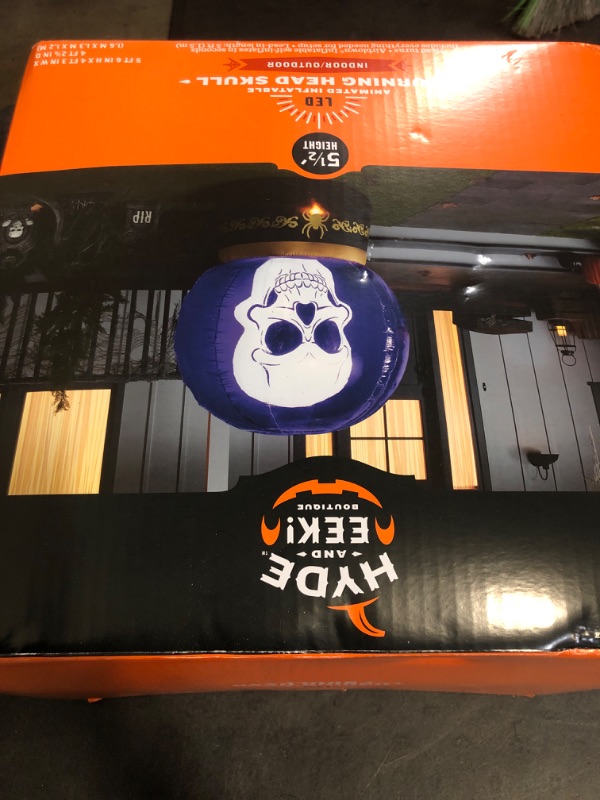 Photo 1 of 5.5 LED Animated Turning Skull Globe Halloween Inflatable 