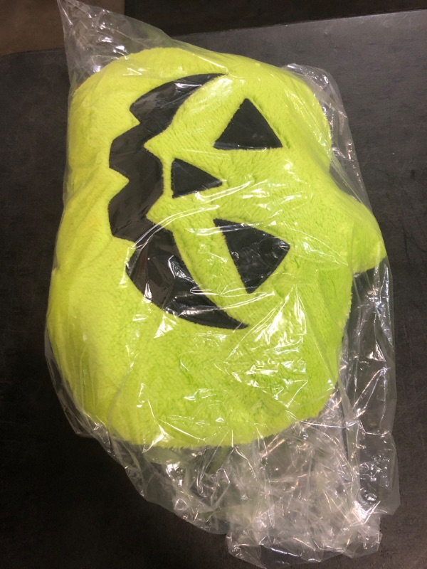 Photo 1 of Hyde & EEK Pumpkin Shaped Halloween Faux Shearing Pillow Green 