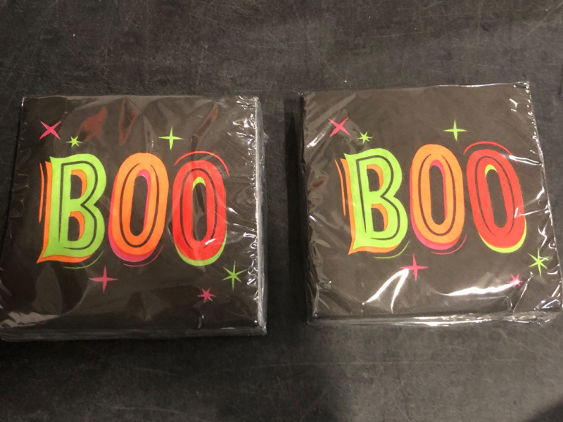 Photo 1 of Halloween Party Supply 2 Sets of Plates, 3 12"x12" Lunch Napkins, 2 9"x9" Beverage Napkins 