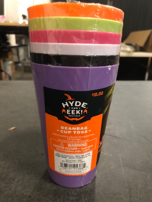 Photo 1 of Hyde & EEK BeanBag Cup Toss , Includes 6 Plastic Cups, 2 Beanbags 