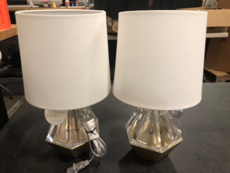 Photo 1 of 2 Acrylic Prism Accent Table Lamp Clear 