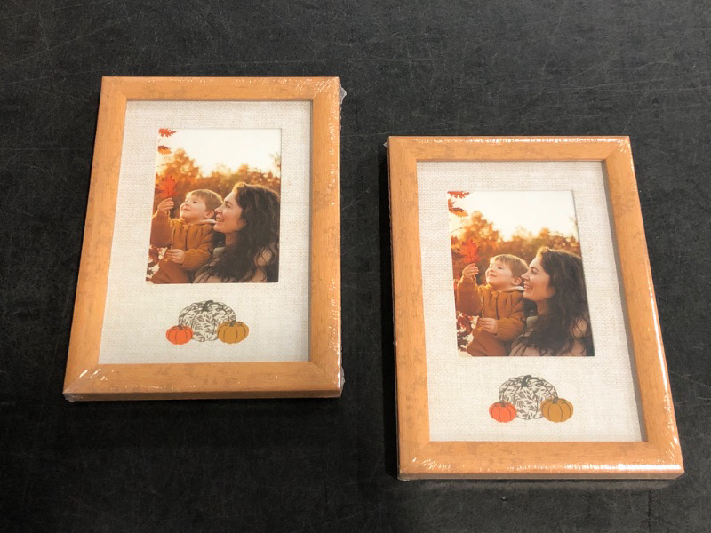 Photo 1 of Set of 2 Hammered Silverstone Pumpkin Picture Frames Fits 3x3 Photos