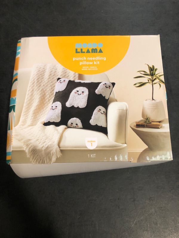Photo 1 of *Box Minor Damaged** Mondo Llama Brandclub Ghost Punch Needle Pillow Kit 