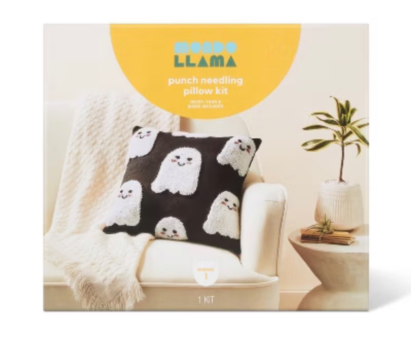 Photo 1 of *Box Minor Damaged** Mondo Llama Brandclub Ghost Punch Needle Pillow Kit