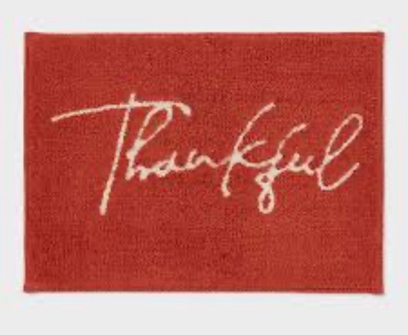 Photo 1 of Threshold Harvest Thankful Bath Rug Rust 