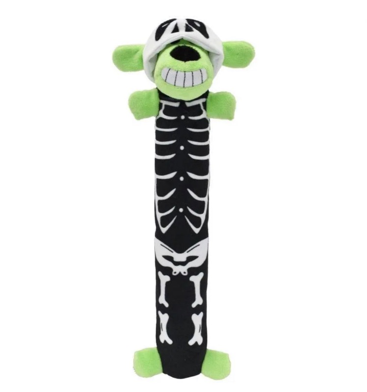 Photo 1 of Multipet 13" Loofa Skeleton with Skull Head Soft Plush Dog Toy with Squeaker