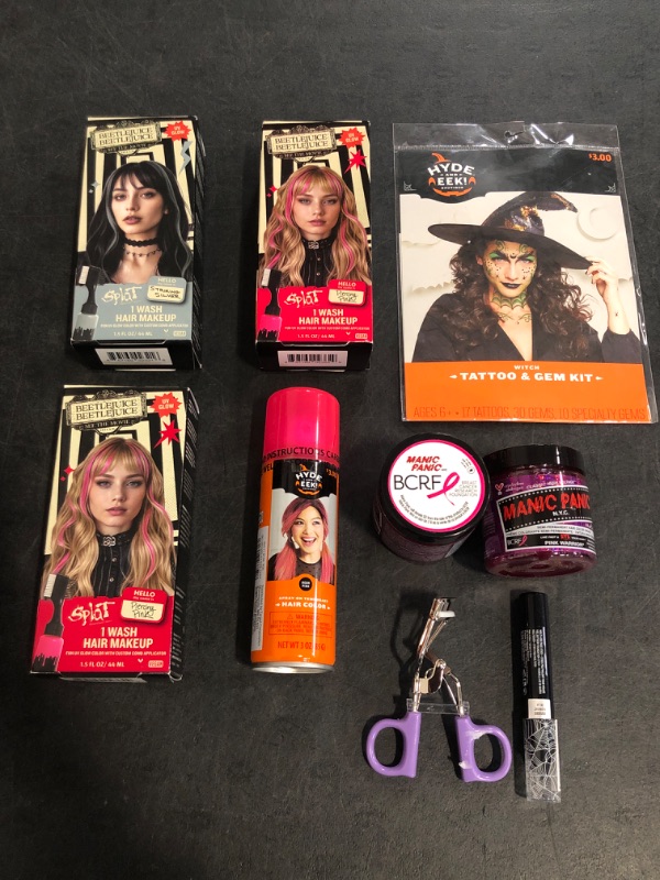 Photo 1 of Halloween Makeup and Hair Color 9 Pcs Bundle Pack
