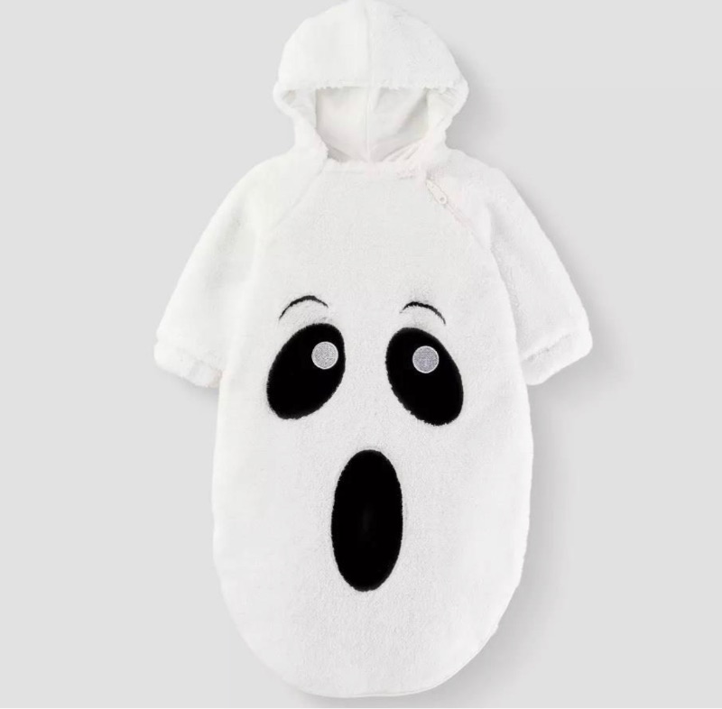 Photo 1 of One Size Fits Mosts 0-6 Months BOIBOKOKO Baby Girl Boy Halloween Costumes Ghost Long Sleeve Hoodie Romper Jumpsuit Cute Baby Halloween Outfit