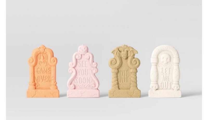 Photo 1 of 4 pk Hyde & EEK Foam Tomebstones Neutrals Halloween Decorative Props