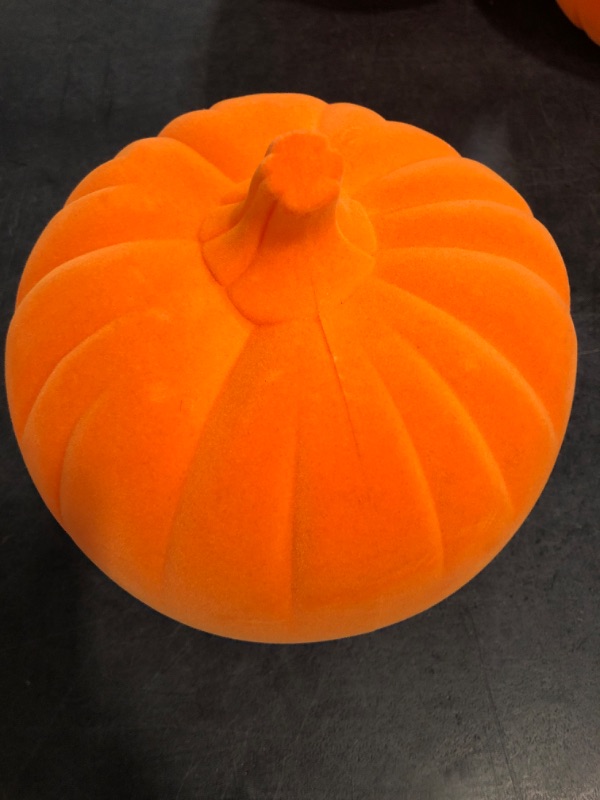 Photo 1 of 3 Pack Target Hyde & Eek! Flocked 7.5” Height - Halloween/Fall Pumpkin - Orange
