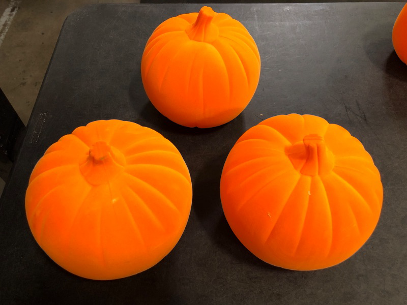 Photo 1 of 3 Pack Target Hyde & Eek! Flocked 7.5” Height - Halloween/Fall Pumpkin - Orange