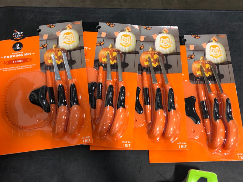 Photo 1 of Halloween Bundle 4 Carving Books, 2 Zombie Hand GoodieBag Packs and 4 Jack-O-Lantern Party Plates 