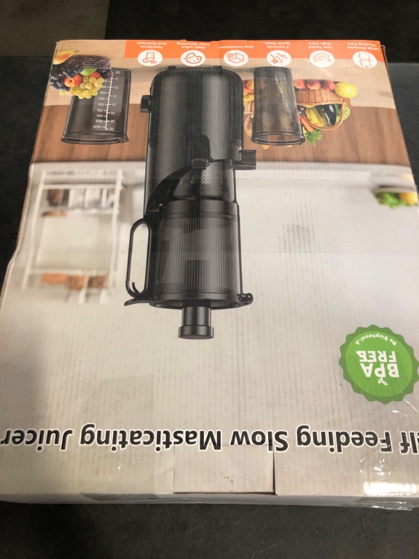 Photo 1 of Cold Press Juicer, Amumu Slow Masticating Machines with 5.4" Extra Large Feed Chute Fit Whole Fruits & Vegetables Easy Clean Self Feeding Effortless for Batch Juicing, High Juice Yield, BPA Free 250W