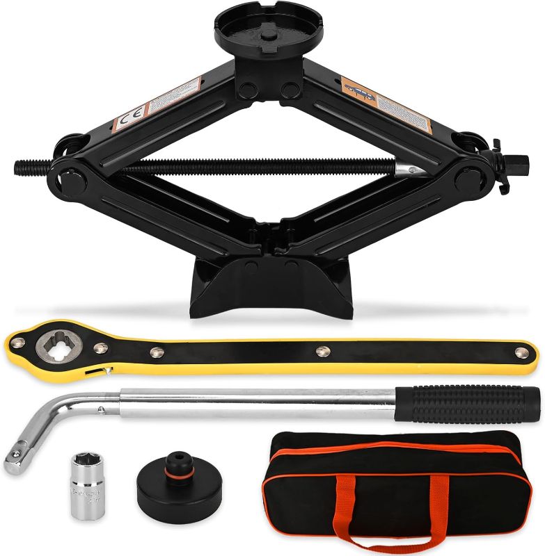 Photo 1 of Car Jack Kit for Tesla Model 3/S/X/Y, Scissor Jack, Lifting Jack, Tire Repair Kit with Lug Wrench, Jack Pads, 2.5 Ton Scissor Jack for Tesla