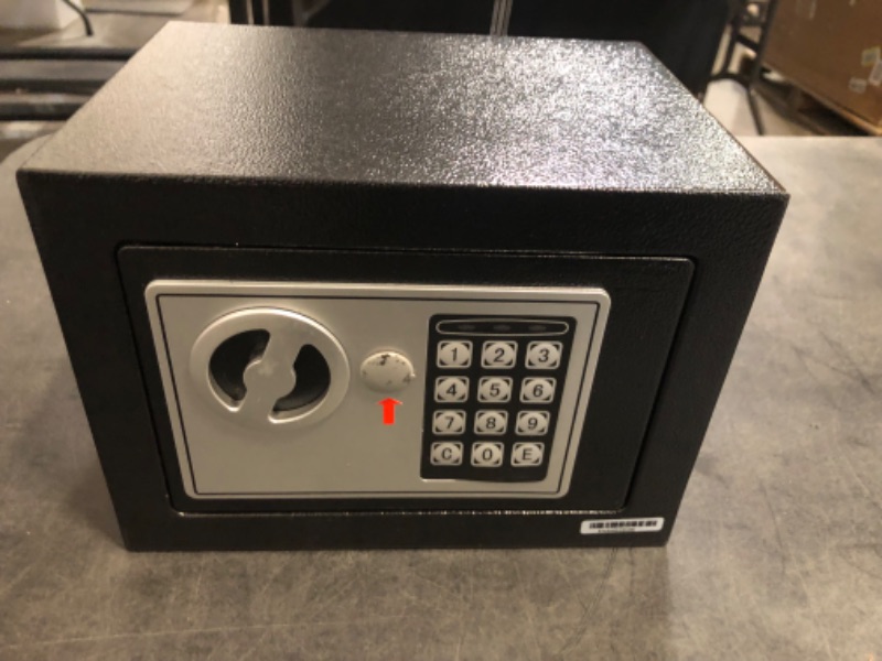 Photo 1 of Small Electronic Safe Box With Digital Keypad & Keys - 9.05 x 6.7 x 6.7 Inches Wall Safe 0.23Cuft Mini Security Box for Coin Home Office Hotel Rooms Business Jewelry Gun (Black)
