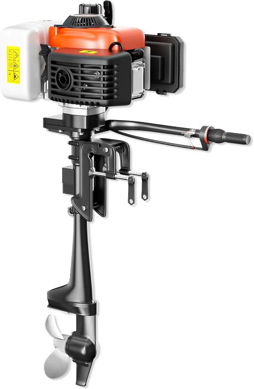 Photo 1 of 4HP 4 Stroke Outboard Motor Boat Engine, Heavy Duty 55CC Boat Motor with Air Cooling CDI System