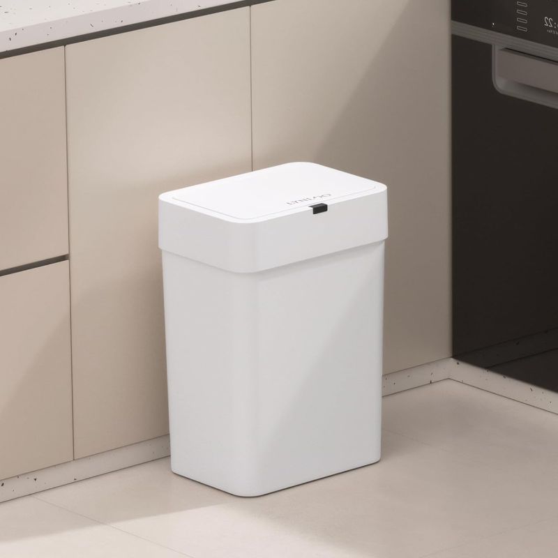 Photo 1 of 4Gallon Motion Sensor Trash Cans,Bathroom Trash Can with Lid,IPX5 Waterproof for Kitchen/Bedroom/Office, Slim Space-Saving Odor-Proof Bin with 0.2s Silent Lid