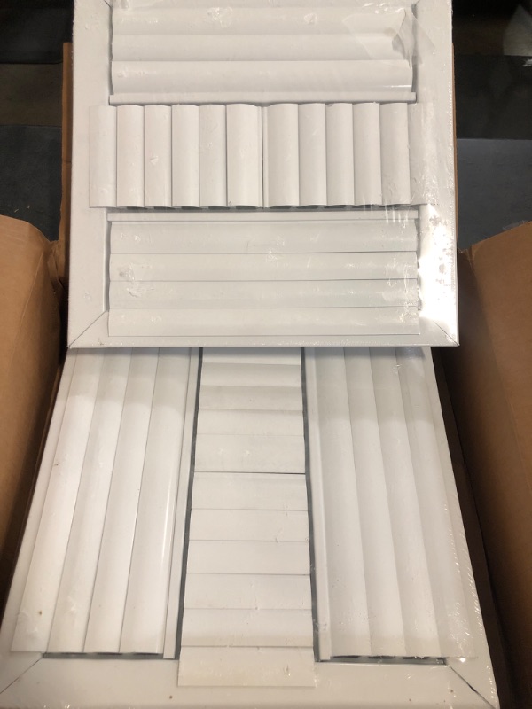 Photo 1 of 12" x 12" Duct Hole Aluminum 4-Way Air Supply Diffuser - Adjustable AC Vent Cover with Multi-Shutter Damper, Plastic Seal for Quiet, Tight Fit, HVAC Diffuser for Ceiling Vent – Face Size 13.6" x 13.6" 2Pack