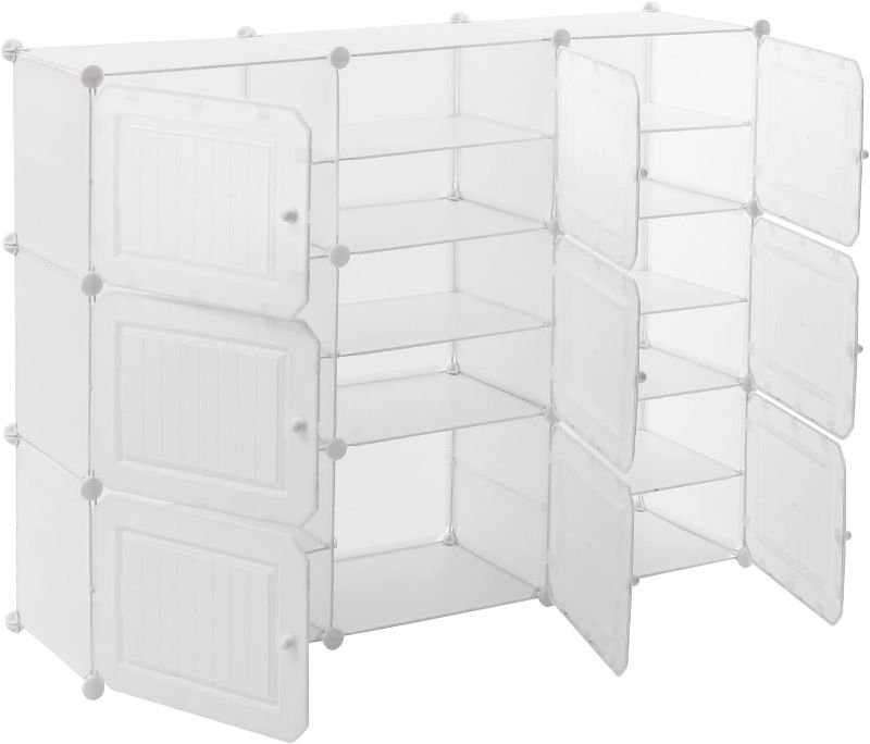 Photo 1 of Eapmic Portable Shoe Rack Organizer 36 Pair DIY Shoe Storage Shelf Organizer for Entryway Shelf Storage Cabinet Stand Expandable Standing Stackable Space Saver Shoe Rack (36 Pairs,White)