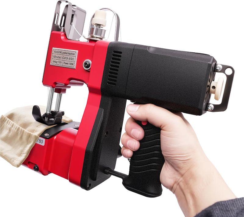 Photo 1 of Portable Electric Sewing Machine, Leather Canvas Sewing Machine Industrial Bag Stitching Closer 110V Stitching Tool for Chemical Industry Clothing Chemical Home Textile