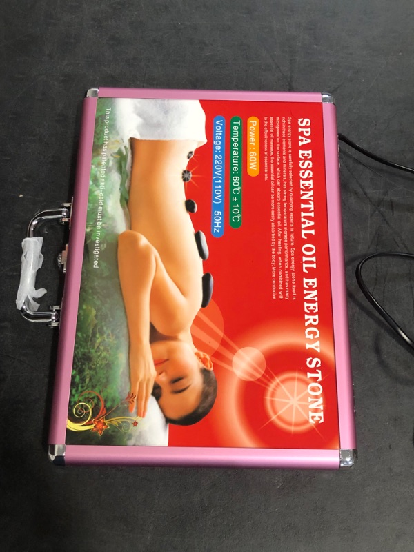 Photo 1 of Basalt Rock Heating Device for Massage with Carrying Case