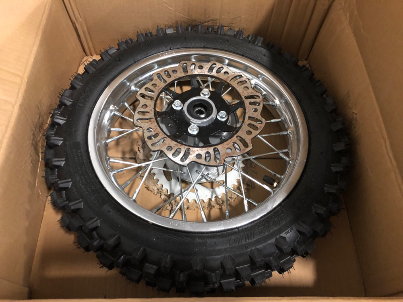 Photo 1 of 12" Rear Wheel Tire Rim, 80/100-12 Dirt Bike Tire with 12mm Bearing, Bike Wheels Rim and Tires for Dirt Bikes Pit Bikes 50 70 90 110 140cc