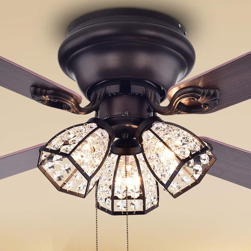 Photo 1 of *Similar to Picture**Warehouse of Tiffany Tarudor 3-Light Crystal 5-blade Wood