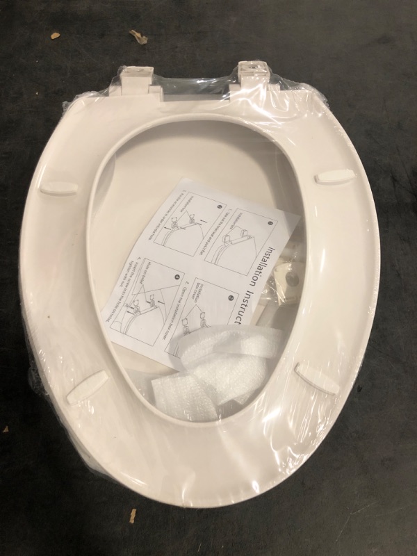 Photo 1 of K-4636-RL-0 Elongated Toilet Seat Replacement for KOHLER 4636-RL-0 Elongated Bowl Toilet Seat Slow-Close, Soft Close toilet Seat and Lid, White