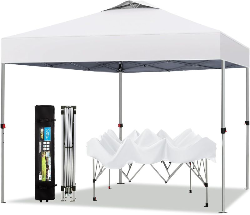 Photo 1 of PHI VILLA Outdoor Pop up Canopy 10'x10' Tent Camping Sun Shelter-Series Party Tent, 100 Sq. Ft of Shade (White)