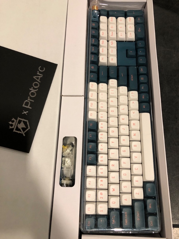 Photo 1 of R108 Wireless Mechanical Keyboard, Gateron G Pro 3.0 Yellow Switch, Hot Swappable Wired/Bluetooth/2.4G Wireless Keyboard with RGB Light for Windows & Mac, PBT Keycaps, Whale Blue