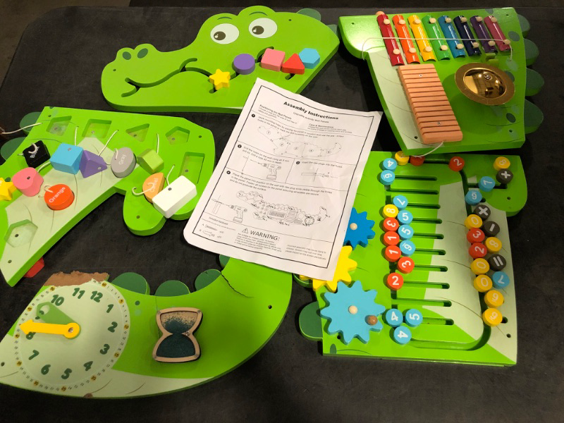 Photo 1 of *Similar to Picture*Weihnacht Crocodile Wall Busy Board Panels,11-in-1 Montessori Sensory Toys, Toddler Learning Activity Center,Montessori Philosophy Sensory, Educational Toys, Conducive to All-Round Development