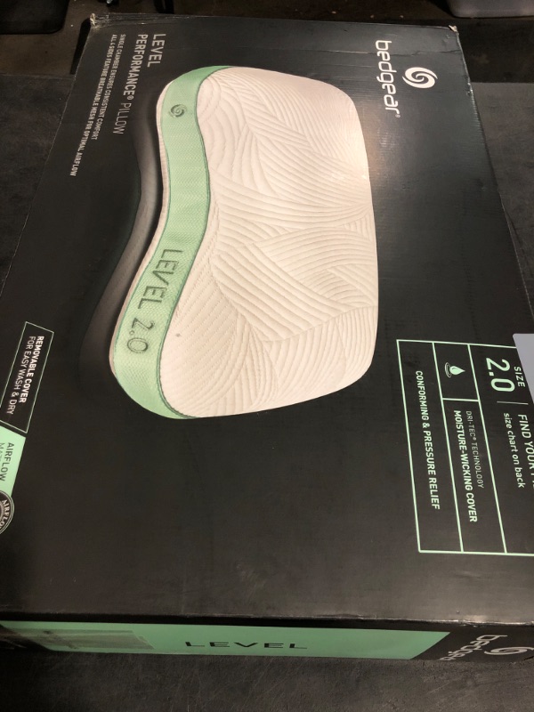 Photo 1 of Bedgear Level Cuddle Performance Pillow - Firm Bed Pillow for Side Sleepers - Moisture Wicking Removable Cover - Size 2.0