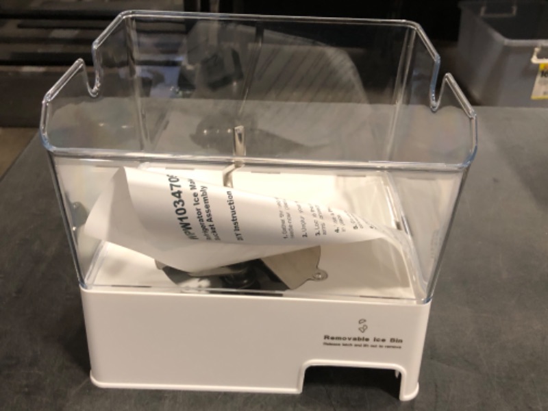 Photo 1 of WPW10347093 Refrigerator Ice Bin Compatible with Whirlpool Ice Bucket Replacement, W10347093 Ice Maker Assembly for Whirlpool Refrigerator