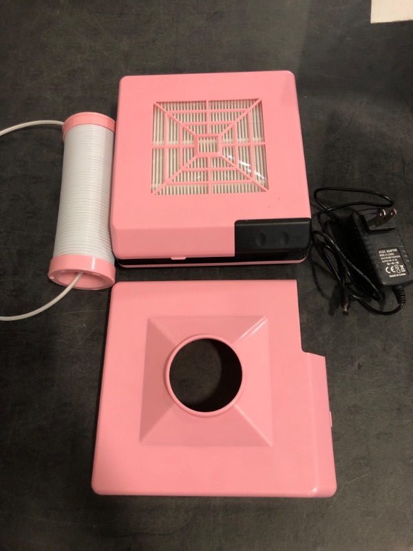 Photo 1 of 60W Nail Dust Collector, Dental Model Polishing Dust Collector Dust Collector Fan Vacuum Cleaner with Fan and LED Dual Function (Pink)