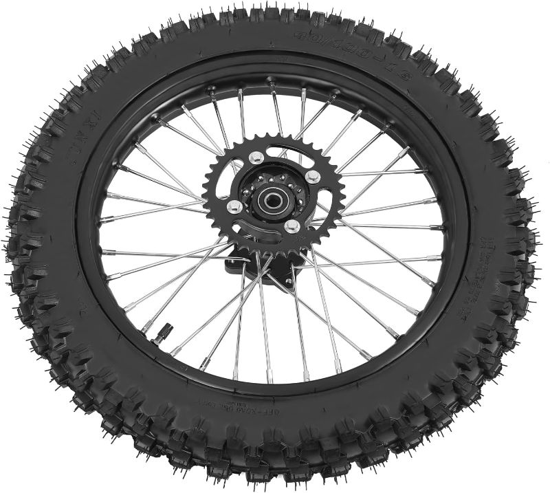 Photo 1 of 16" Rear 90/100-16 Wheel Rim + 428 37T Sprocket Kit Universal Tire Rim Wheel Set for 110cc 125cc 140cc 150cc 50cc-150cc Pit Dirt Bike Black