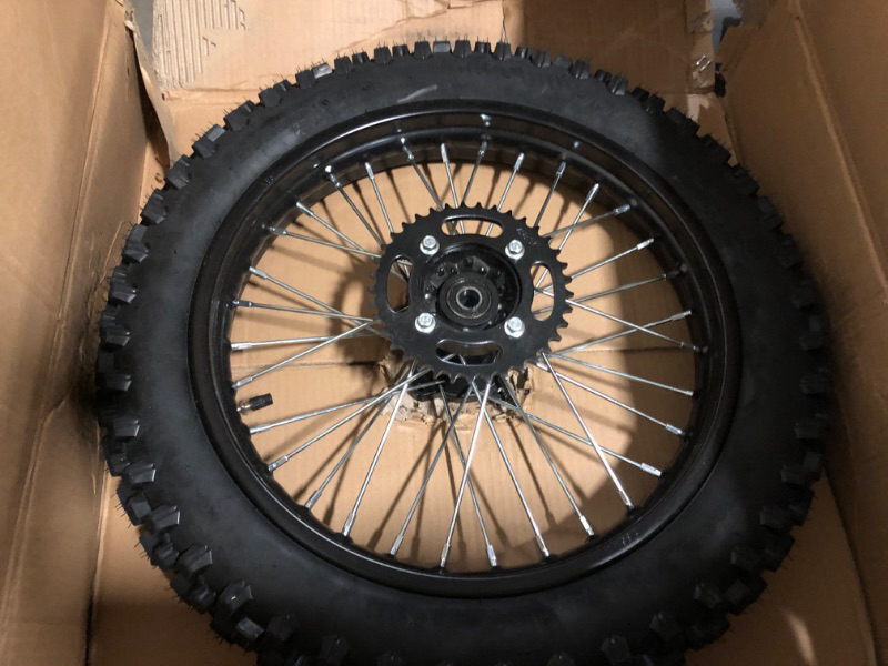 Photo 1 of 16" Rear 90/100-16 Wheel Rim + 428 37T Sprocket Kit Universal Tire Rim Wheel Set for 110cc 125cc 140cc 150cc 50cc-150cc Pit Dirt Bike Black