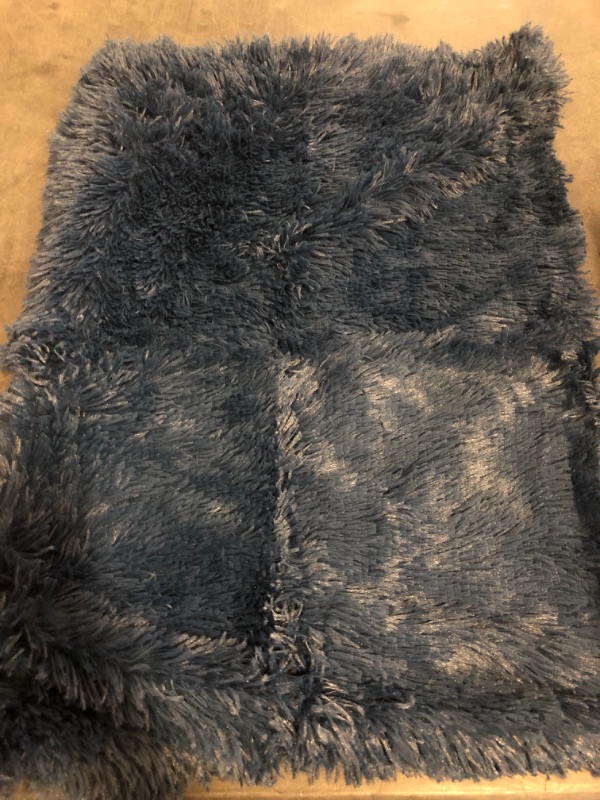 Photo 1 of Fluffy Plush Duvet Cover Set Queen Size, Luxury Ultra Soft Velvet Fuzzy Comforter Cover Bed Sets 4Pcs(1 Faux Fur Duvet Cover + 2 Pillow Cases + 1 Pillow Cover) Zipper Closure (Queen, Navy Blue)