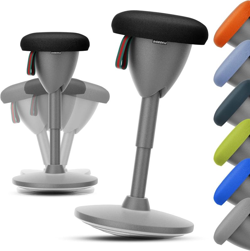 Photo 1 of Wobble Stool Standing Desk Stool, Height Adjustable Stool 19-27 inch, Encourage Good Posture, Non-Slip Base, Ergonomic Standing Desk Chair for Office Desks and Classrooms