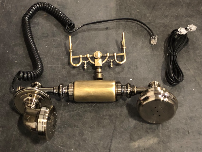 Photo 1 of Vintage Telephone, Retro Rotary Dial Telephone, Corded Old Fashion Antique Landline Telephone Decor, Antique Phone for Home Office Hotel Decoration (Bronze)