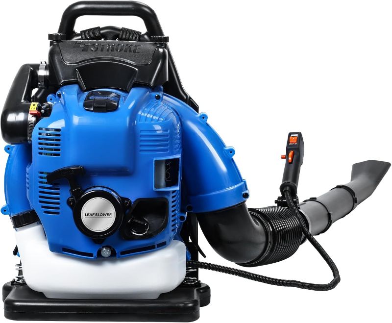 Photo 1 of  Gas Leaf Blower Gas Powered Leaf Blower, 4-Cycle Backpack Leaf Blower, Backpack Leaf Blower Gas Powered, 750CFM Handheld Leaf Blowers for Lawn Care Blue