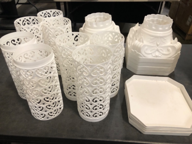 Photo 1 of Wedding Roman Column - 4 PCS Landscaping Pillar, Artistic Flower Pot Holder, Plastic Greek Column for Event Party Decor (27 * 27 * 88cm)