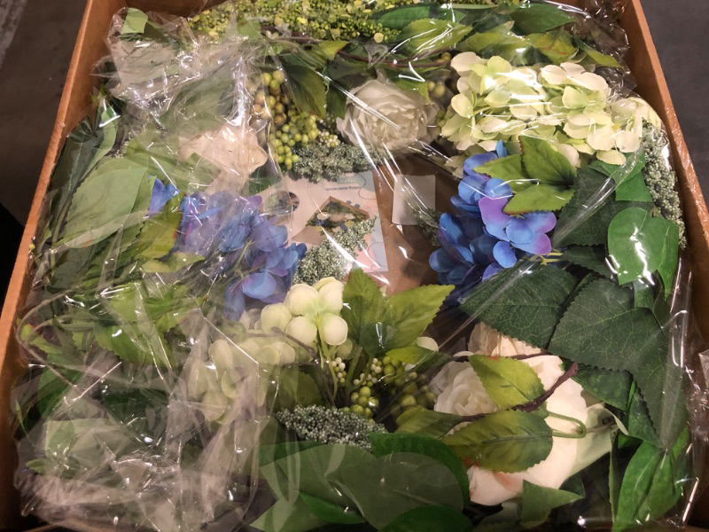 Photo 1 of 23 Inch Summer Wreaths for Front Door, Soomeir Blue and Green Hydrangea Flower Door Wreaths Outside, Floral Spring Wreath, Artificial Decor Decorations for Outdoor, Indoors, All Seasons