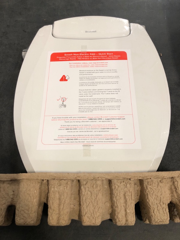 Photo 1 of Brondell Bidet Toilet Seat Non-Electric Swash Ecoseat, Fits Elongated Toilets, White - Dual Nozzle System, Ambient Water Temperature - Bidet with Easy Installation